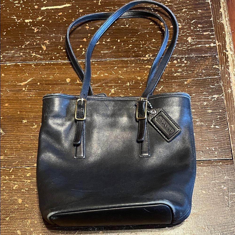 Black Leather Tote Bag